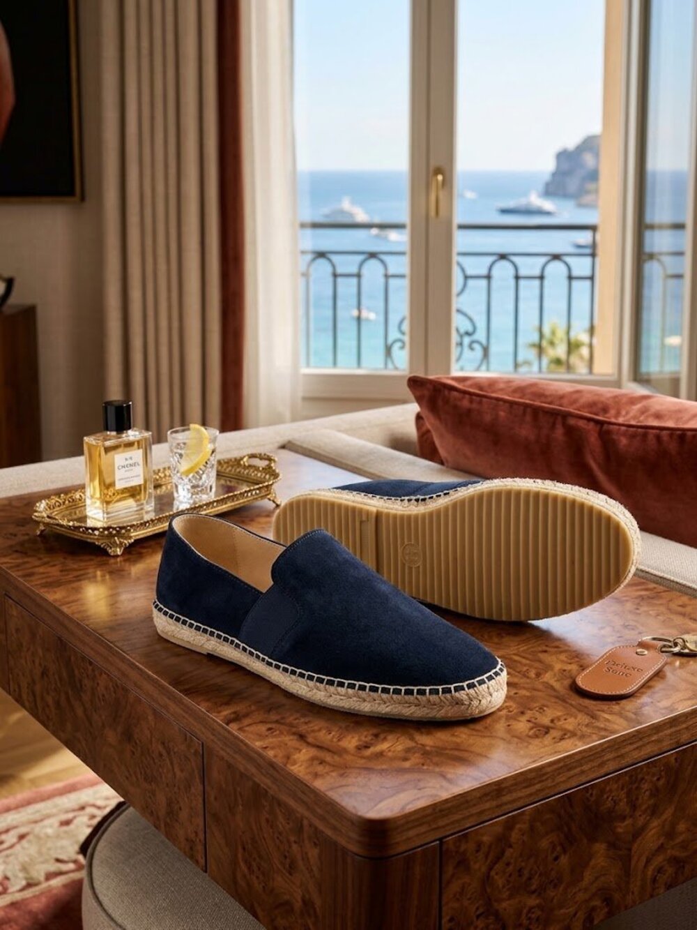 André Assous Santiago Espadrille Navy Suede Loafer Shoes $159 Andre